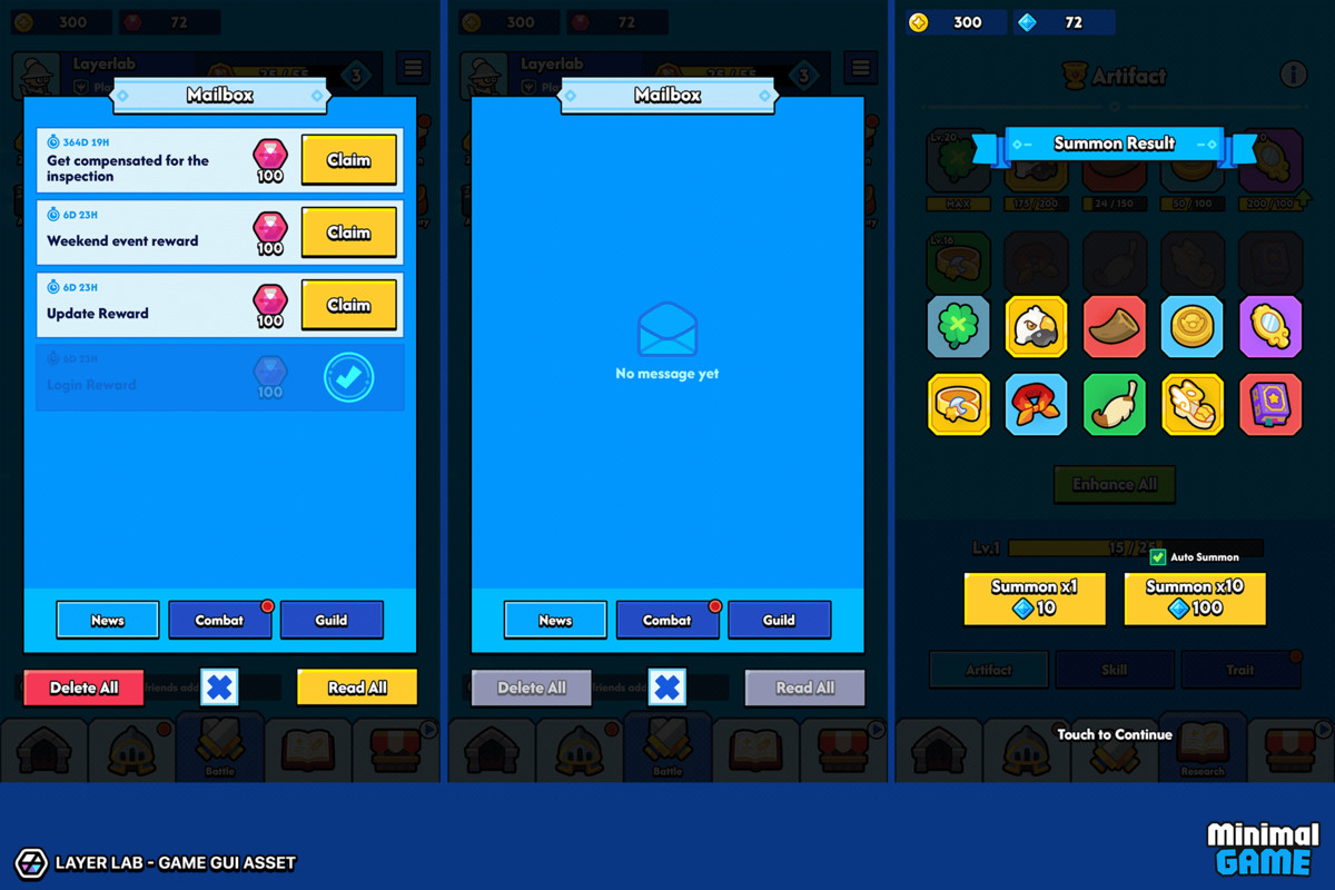 GUI Pro - Minimal Game Blue(+PSD)