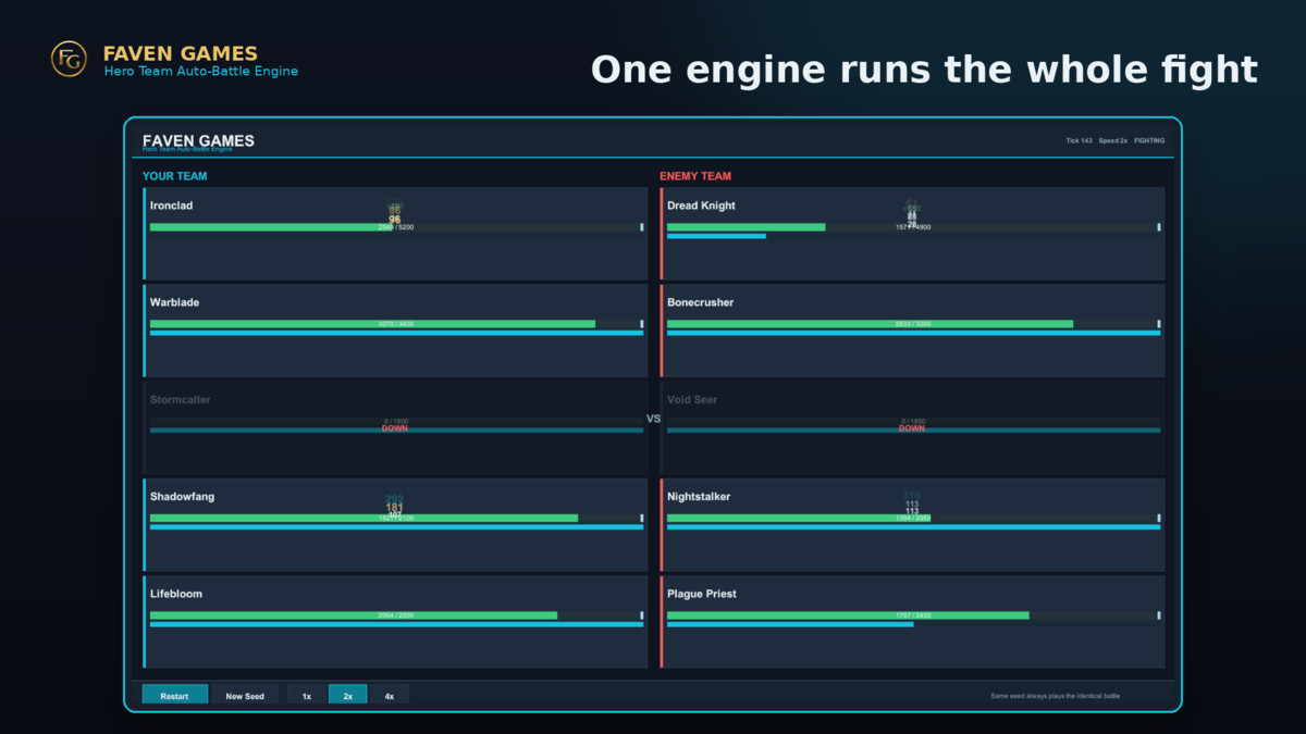 Hero Team Auto-Battle Engine