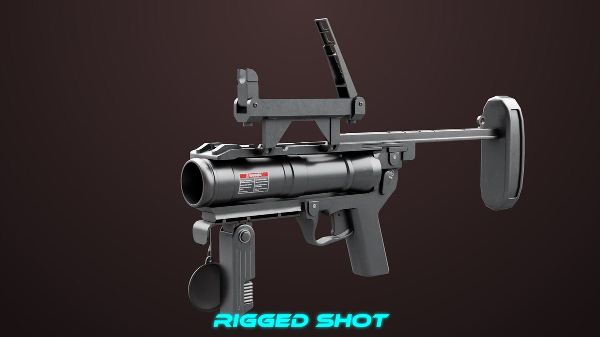 Grenade Launcher 04 Black URP HDRP Textures