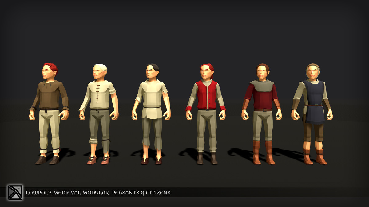 Lowpoly NPCs Bundle MEDIEVAL FANTASY SERIES