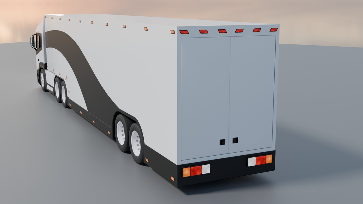 EV Semi Truck Vehicle Pack – Modular Trailer, With Interior & Openable Doors
