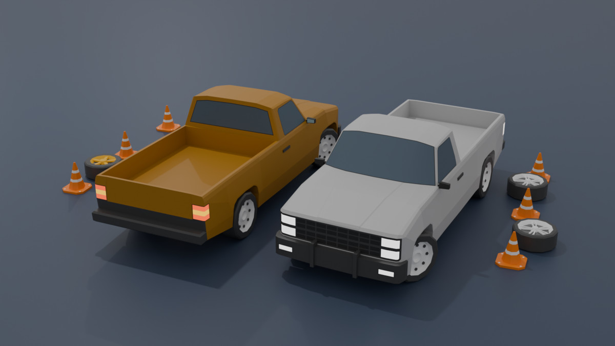 Mobile Optimize-Low Poly Vehicles