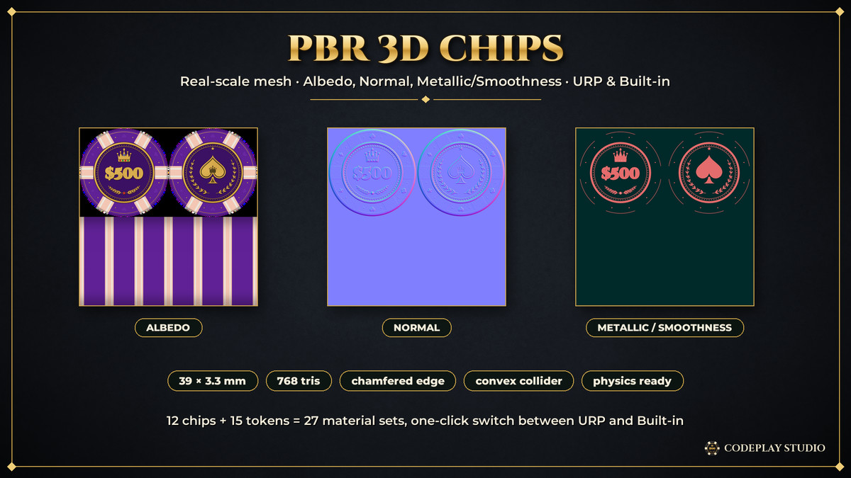 Poker Chips Kit – 2D, UI & 3D Casino Chips and Tokens