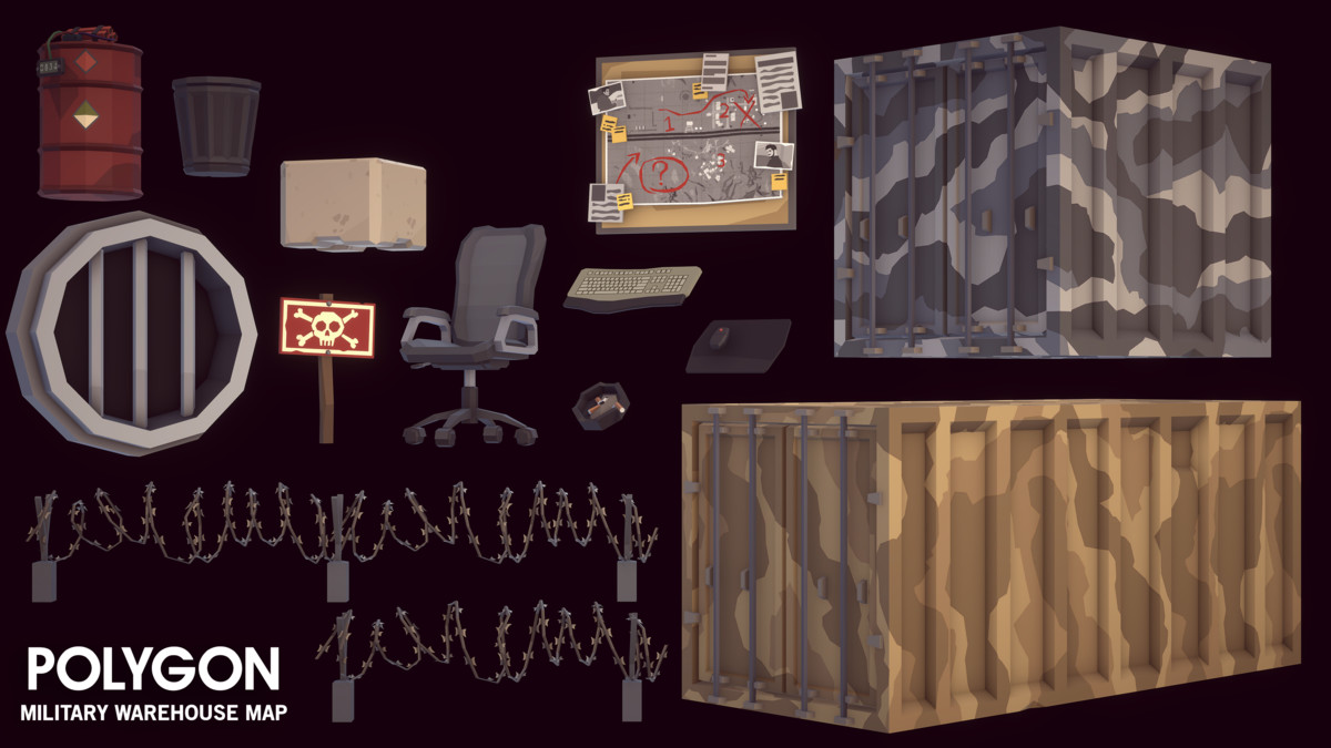 POLYGON - Military Warehouse Map by Synty