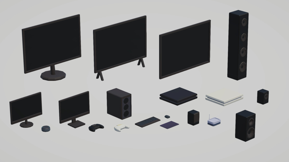 Low Poly Bedrooms - Modular Assets