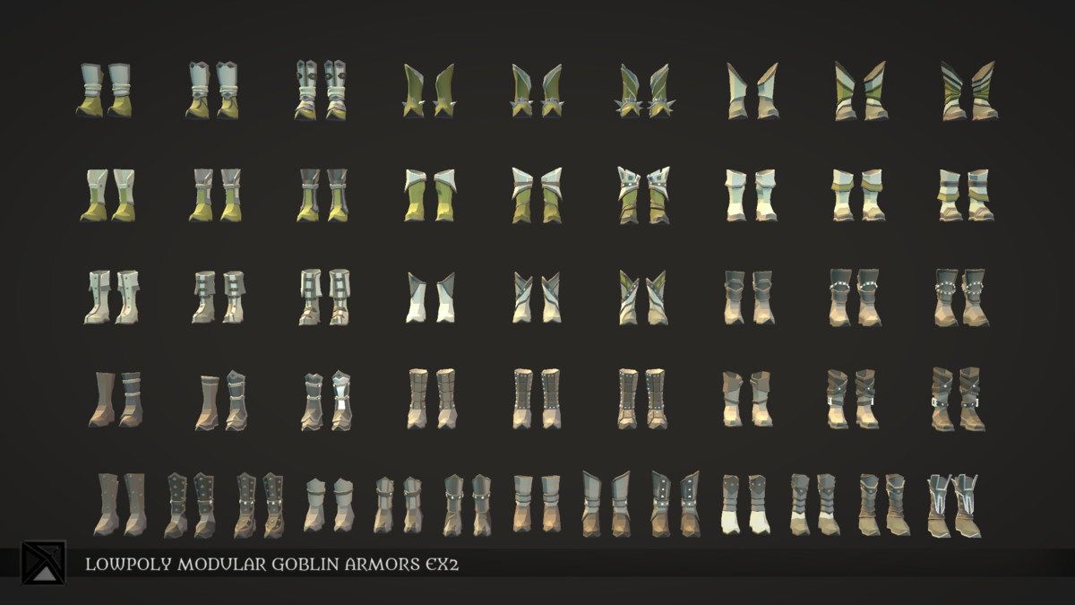 Low Poly Goblins Modular Armors Ex2 - LOWPOLY MEDIEVAL FANTASY SERIES