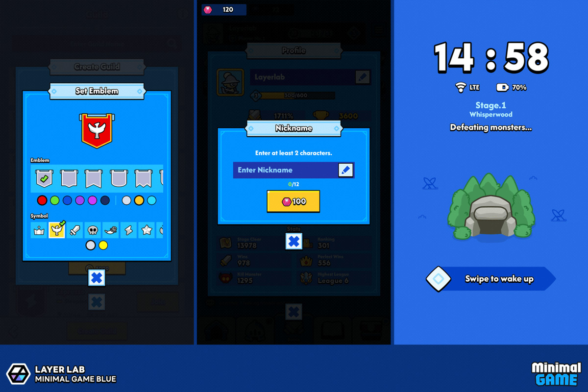 GUI Pro - Minimal Game Blue(+PSD)