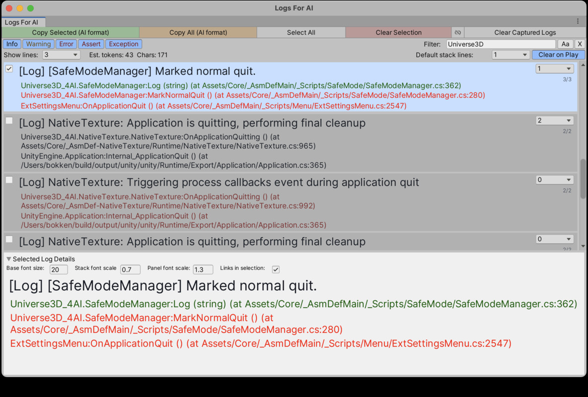 Logs for AI