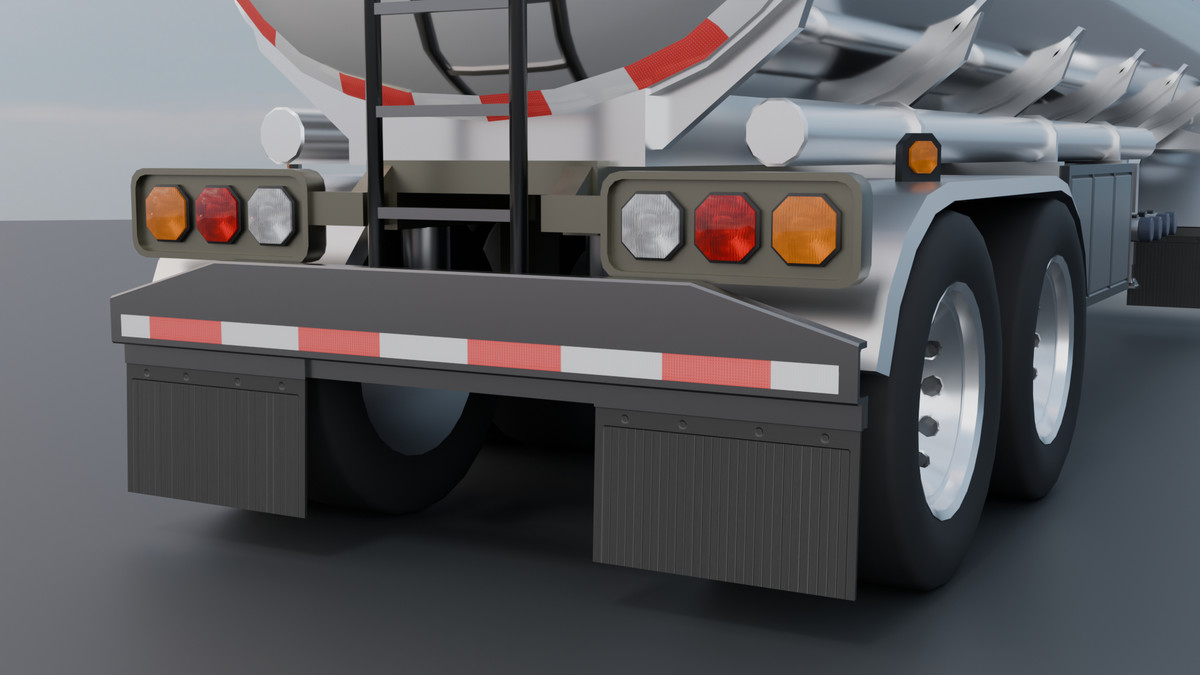 European Semi Truck + Tanker Trailer | Detailed Interior & Functional Lights