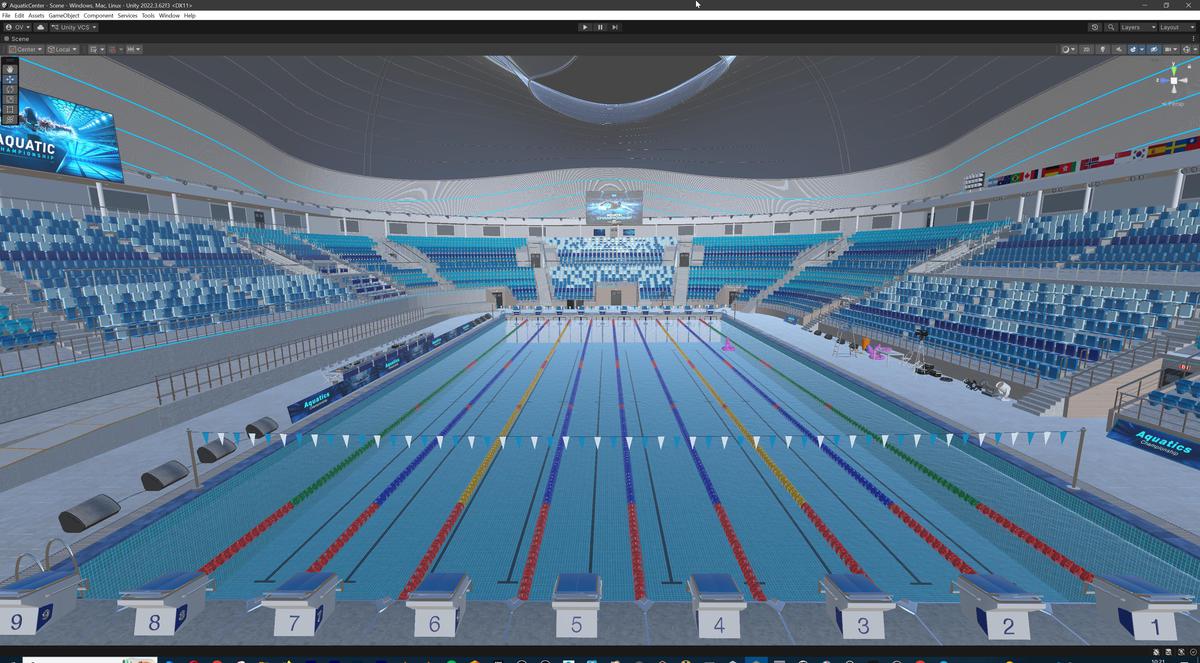 Olympic Aquatic Center Swimming Pool Modular Environment 3D