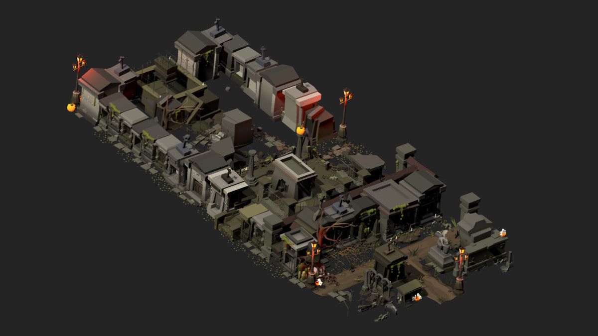 NecroPOLY - Low Poly Cemetery Kit — FREE - Dark Corners