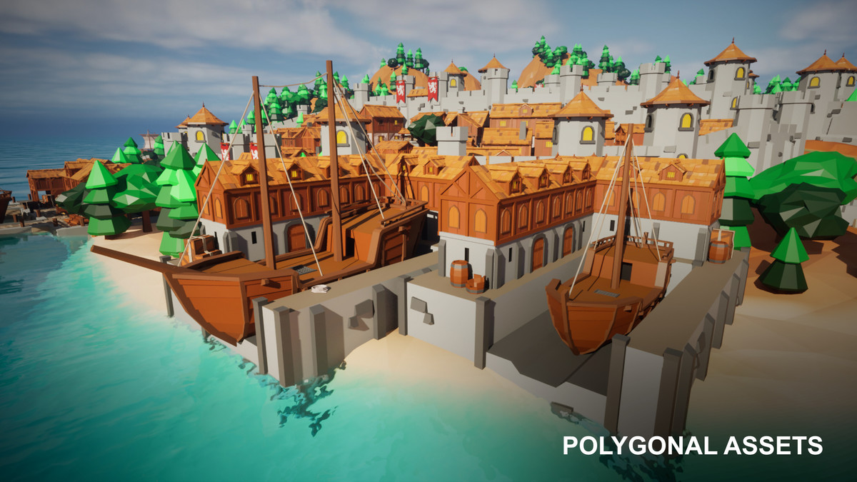 Low poly Medieval City
