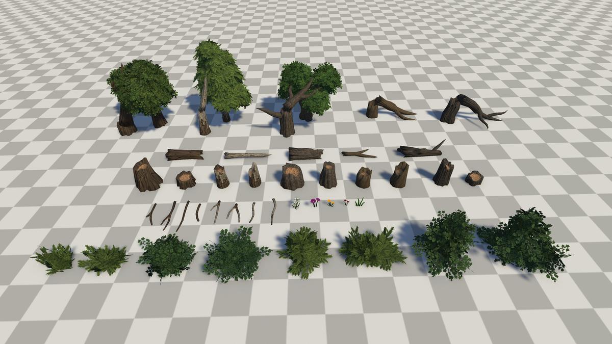 Stylized forest environment