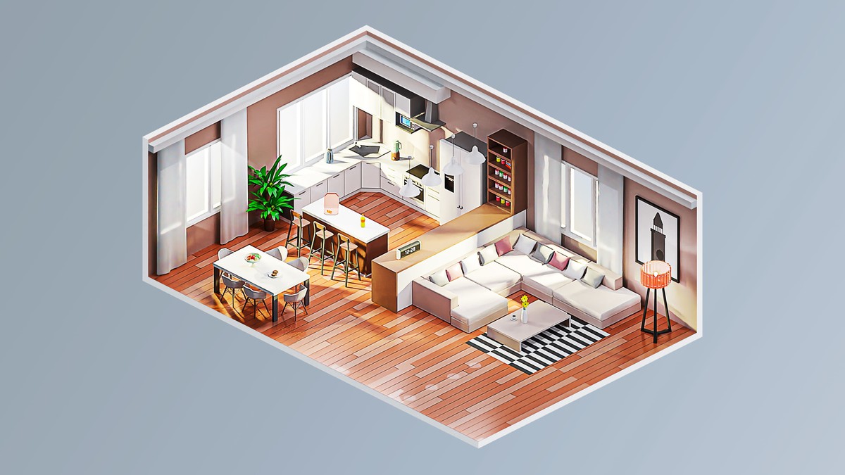 Interior 7 - Low Poly 3D Models Pack