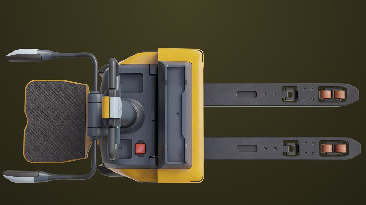 Forklift with Pallet 01 Yellow URP HDRP Textures