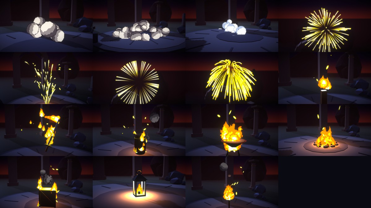 Toon Fire VFX Pack — 100 Stylized Fire Effects