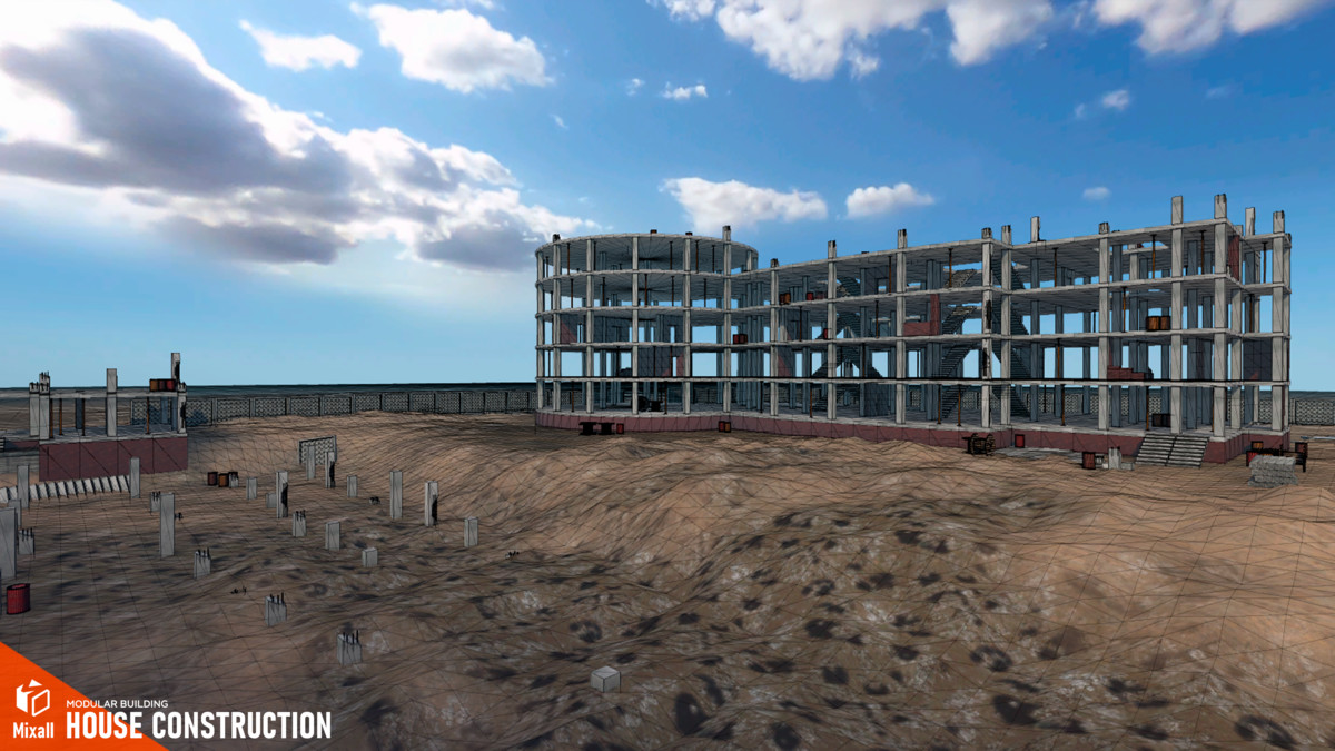 Construction sites, equipment and builders