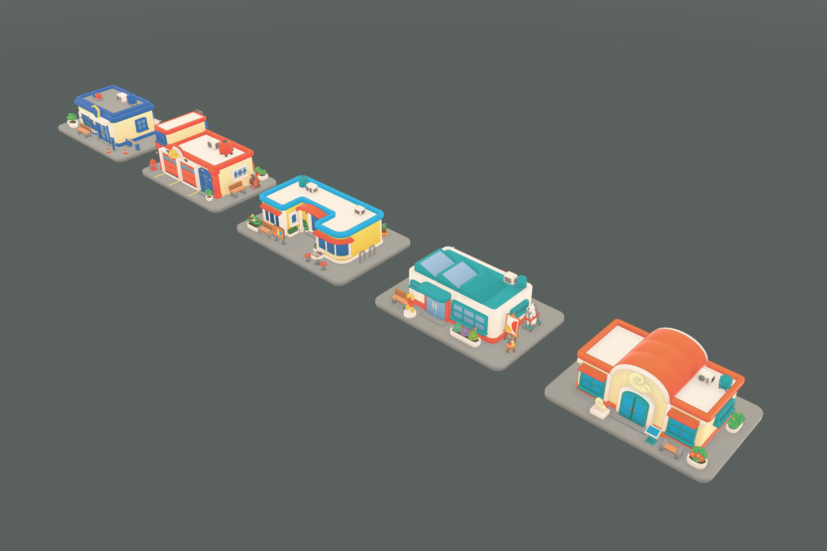 Cozy City - Chibi Stylized Buildings