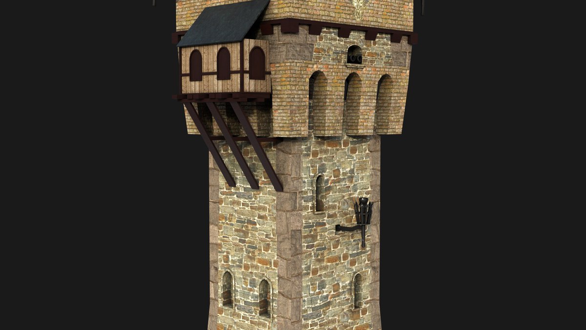 Castle Watch Tower 01 URP HDRP Textures