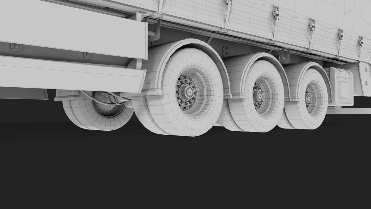 Curtainsider Semi Trailer URP HDRP Textures