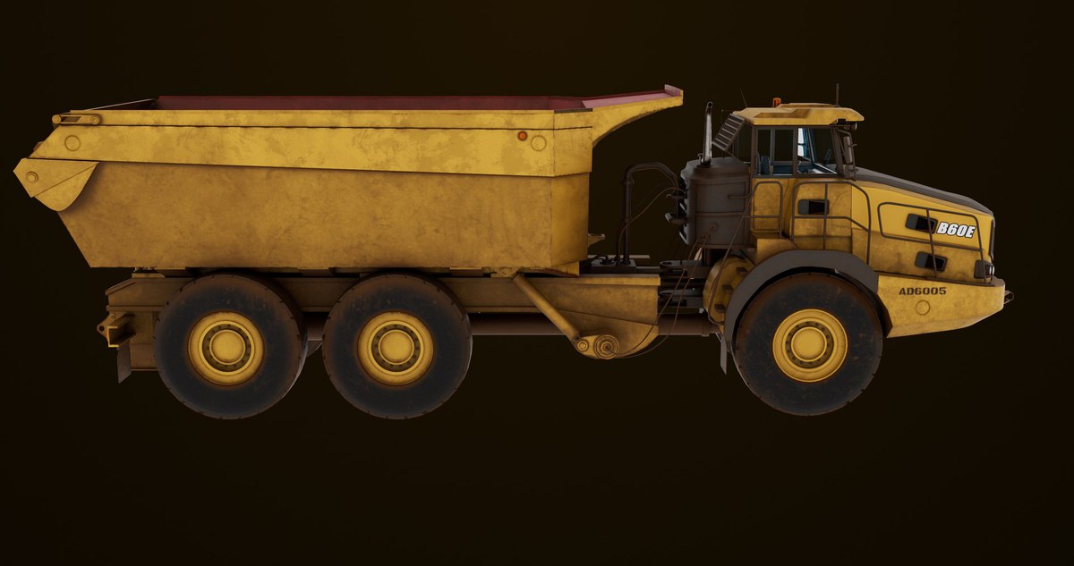 Articulated Dirty Mining Truck 03 URP HDRP Textures
