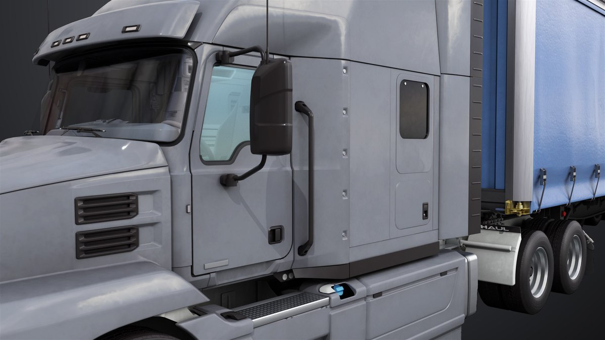 Heavy Truck 05 Curtainsider Trailer URP HDRP Textures