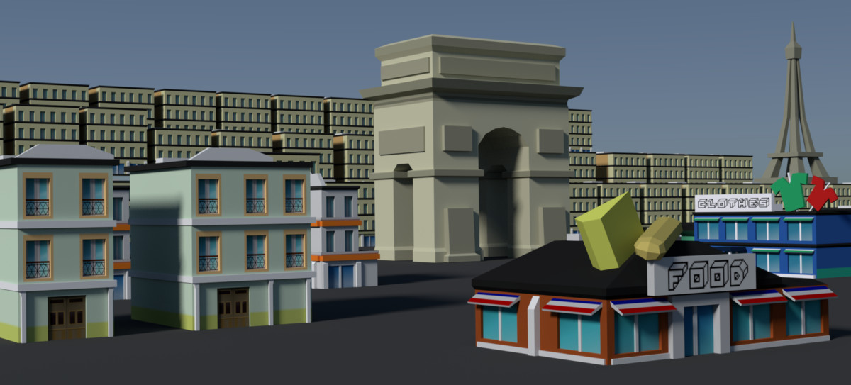Low Poly Buildings Paris