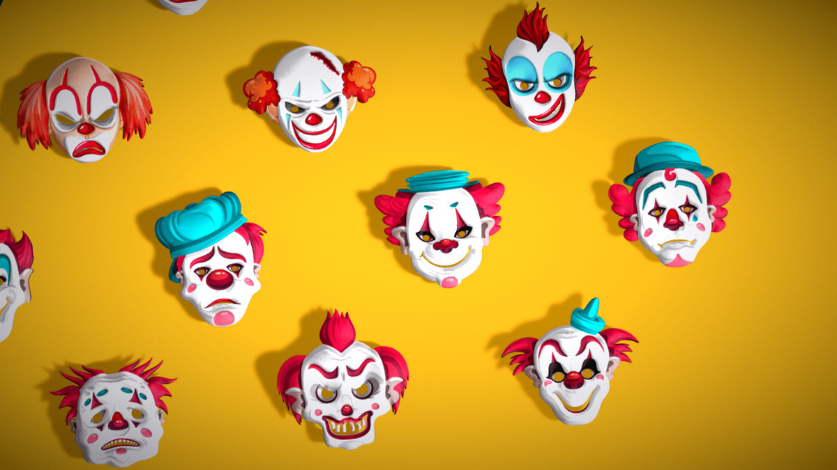 22 It Joker Horror Evil Masks Pack - Kids Evil Fantasy - Stylized Party Mask