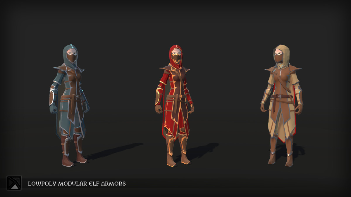 Lowpoly Elves Modular Armors - MEDIEVAL FANTASY SERIES