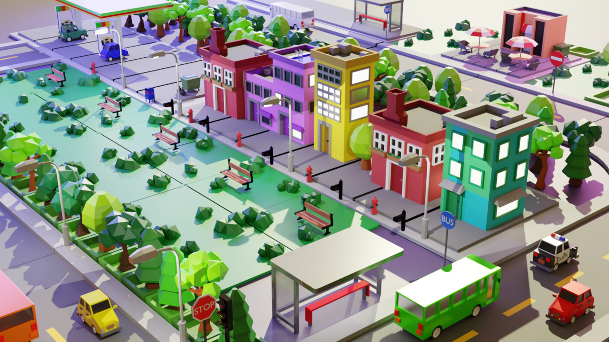 Low Poly Stylized City Pack – 52 Modular Buildings & Props