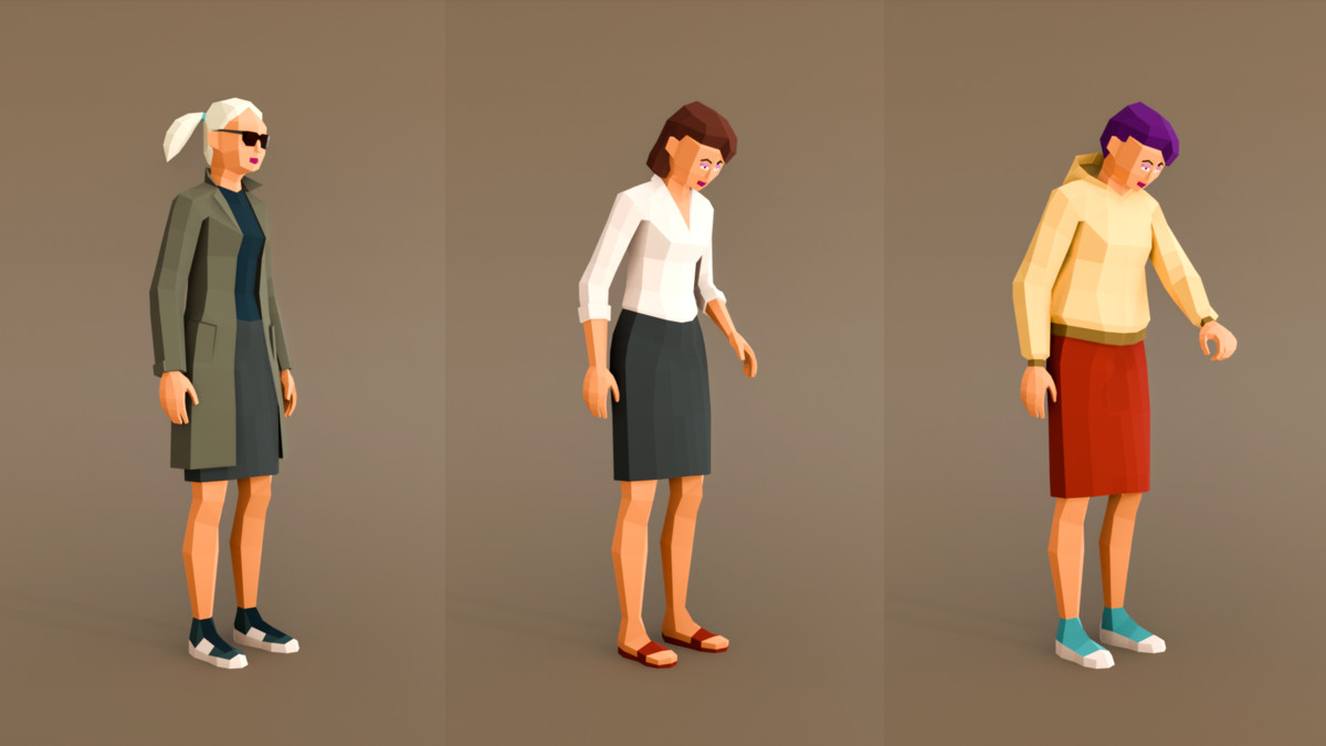 Modular Woman Ultra Low-Poly
