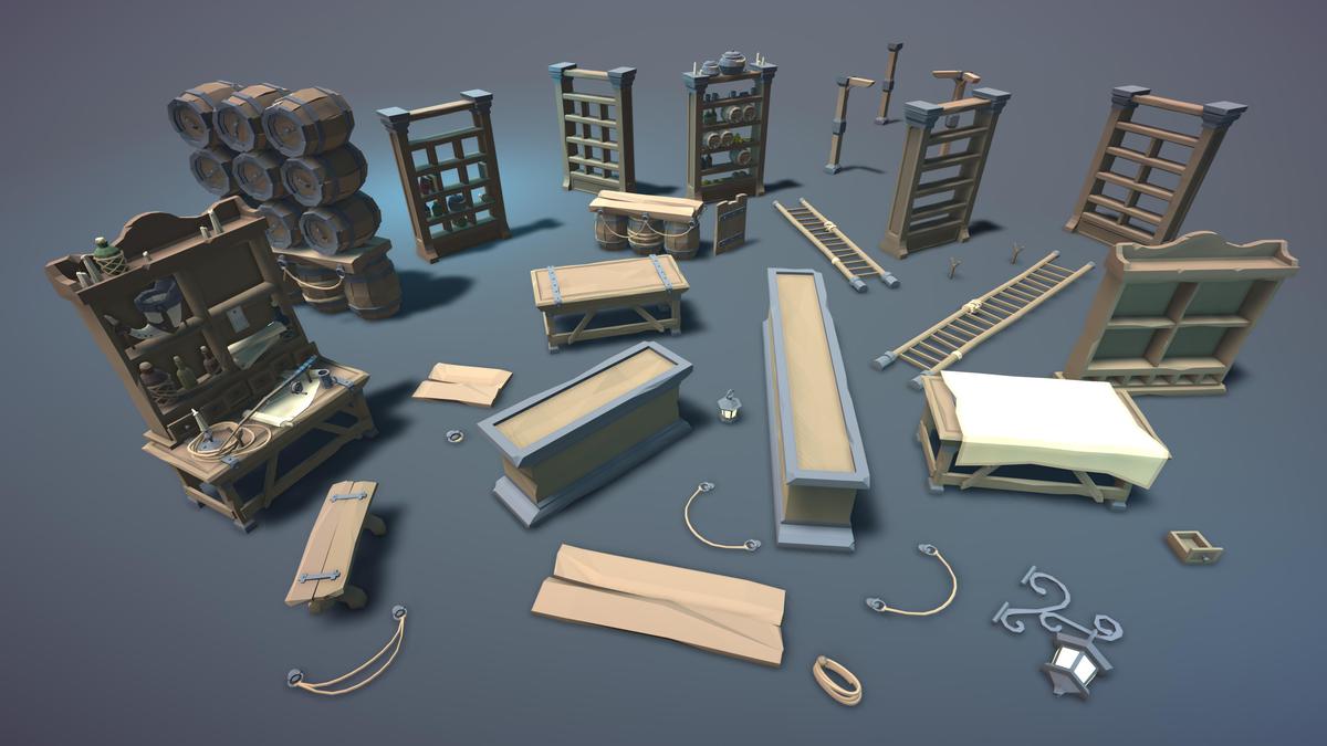 STYLIZED Fantasy Fisherman's Shack - Low Poly 3D Pack