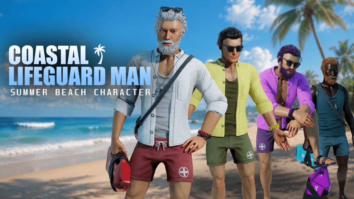 Coastal Lifeguard Man – Summer Beach Character