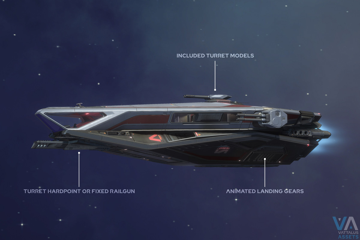 Spaceship with Full Interior: Minerva Corvette