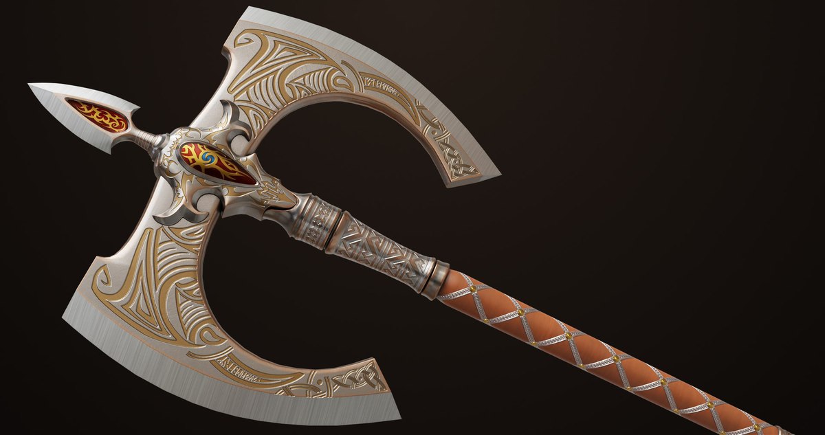 3 Medieval Battle Axes URP HDRP Textures