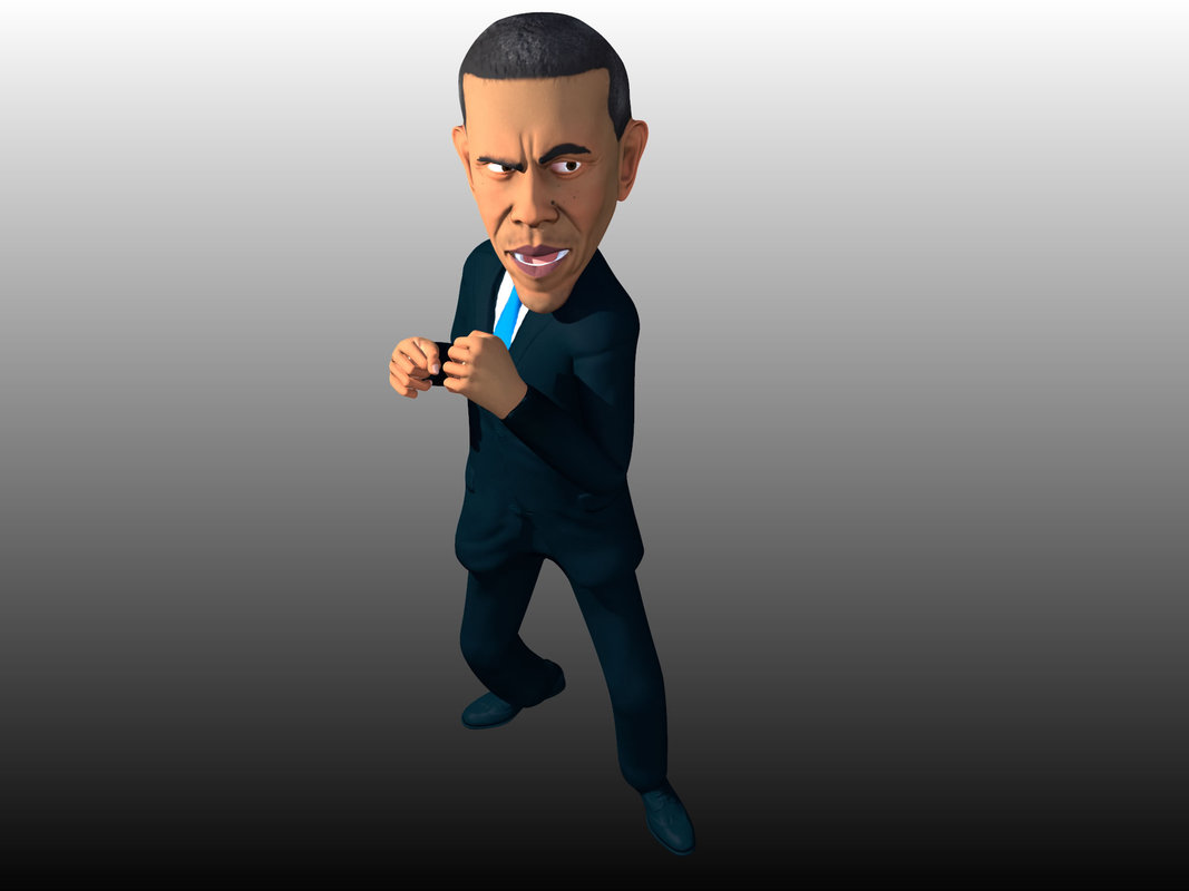 Obama 3D caricature