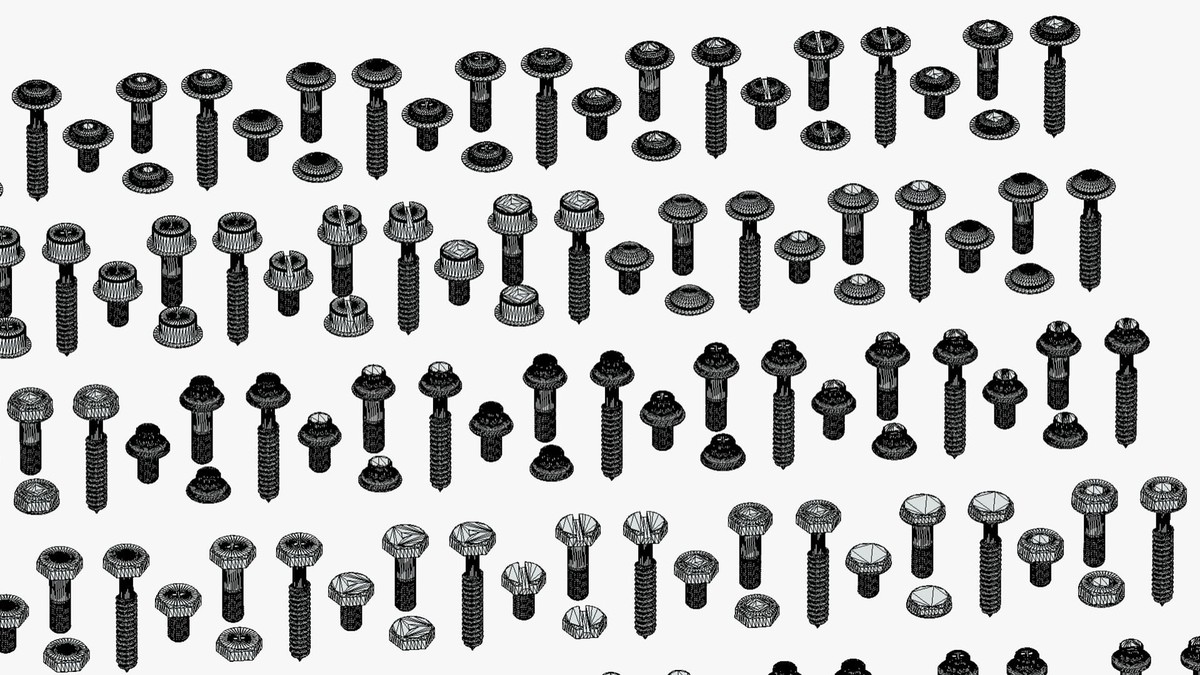 308 Bolt Screw & Head Pack - Low Poly Realistic Kitbash - Industrial Props Set
