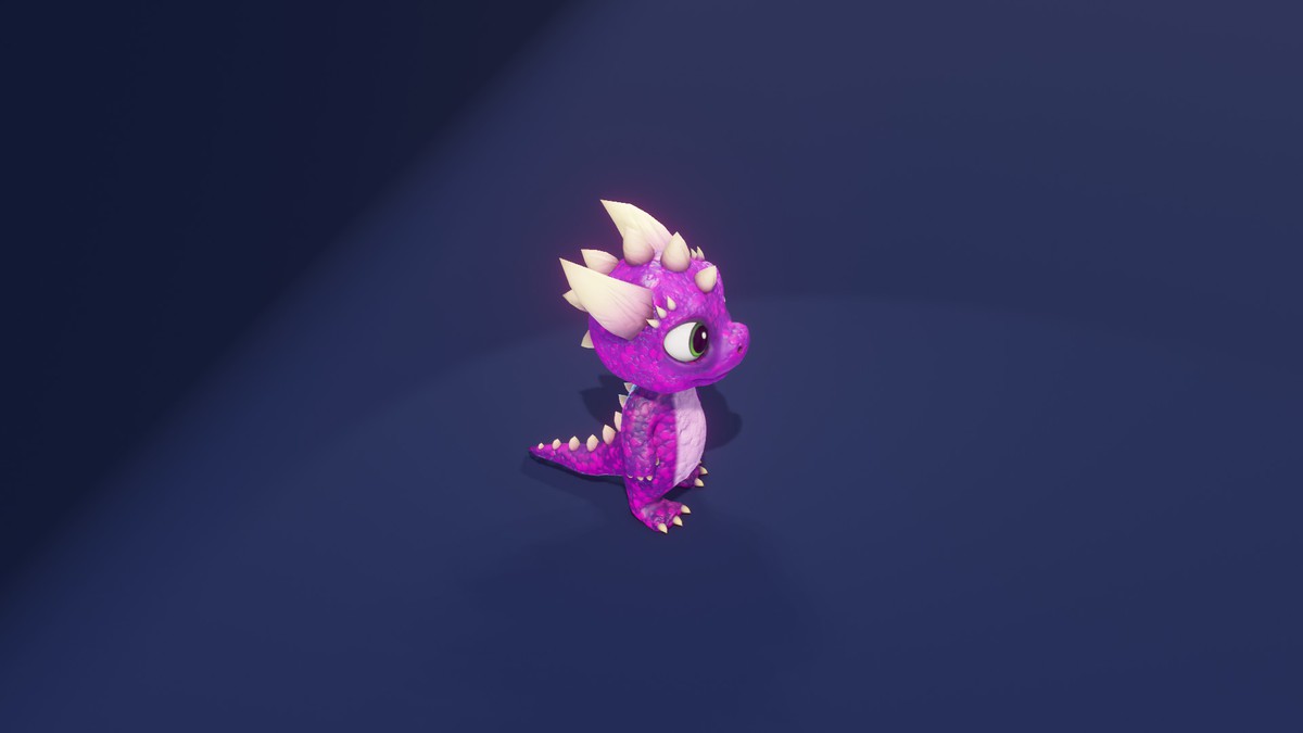 Cartoon Purple Dinosaur 3D Model – Animated Character
