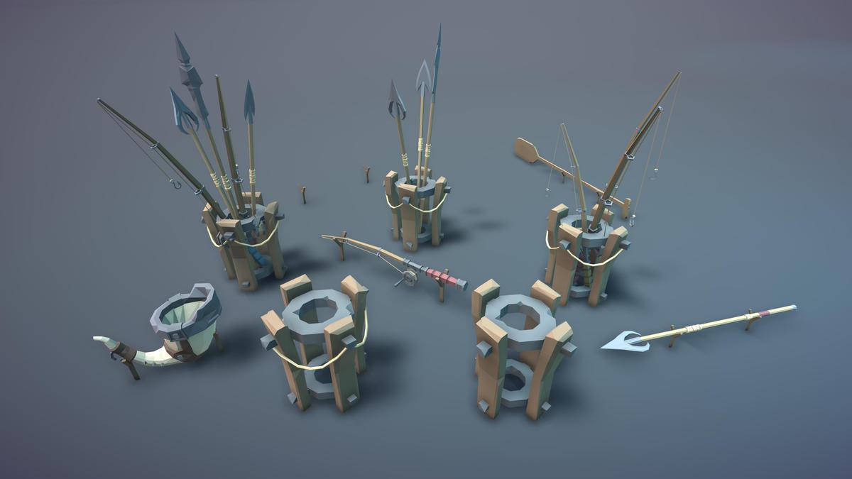STYLIZED Fantasy Fisherman's Shack - Low Poly 3D Pack