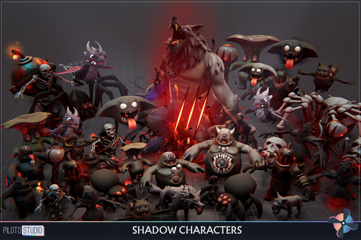 Shadow Ultimate MegaPack- 12 Families + Boss - 39 Characters + Animations