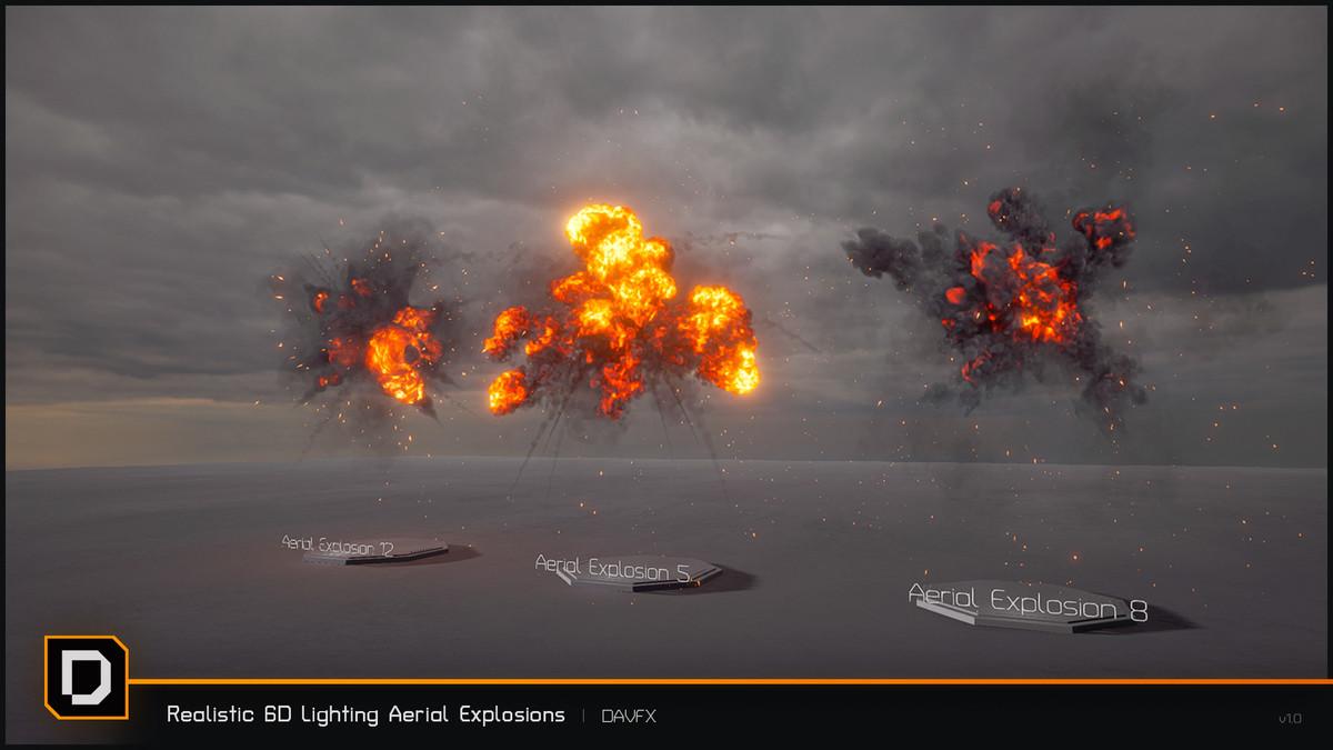 Realistic 6D Lighting Aerial Explosions Pack