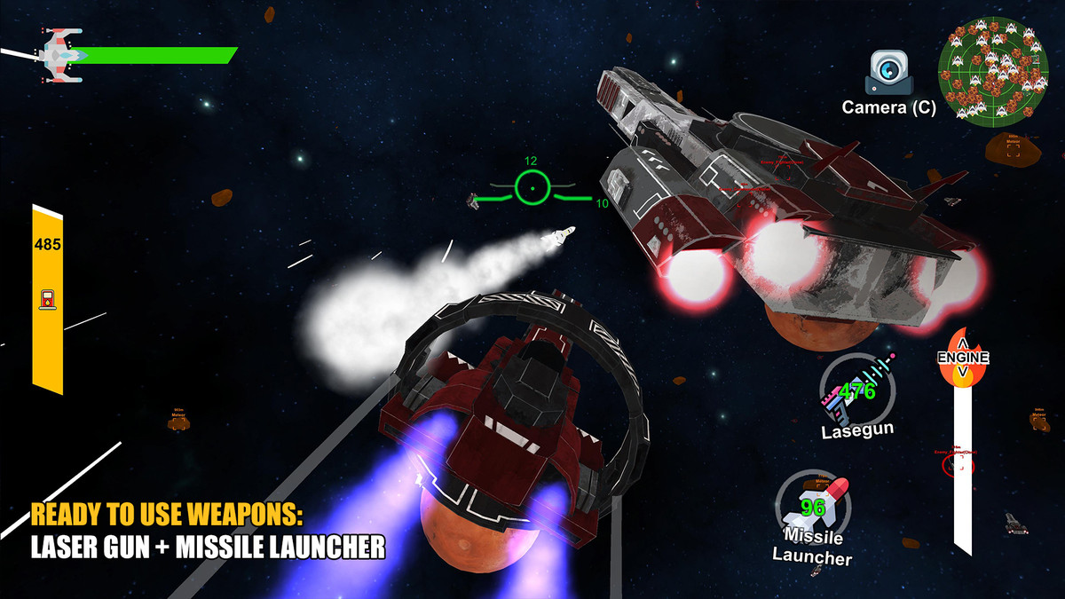 3D Spaceship Controller with Modular Weapon System for Mobile & PC