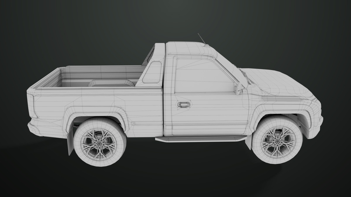 Pickup Truck01 Black and White URP HDRP Textures