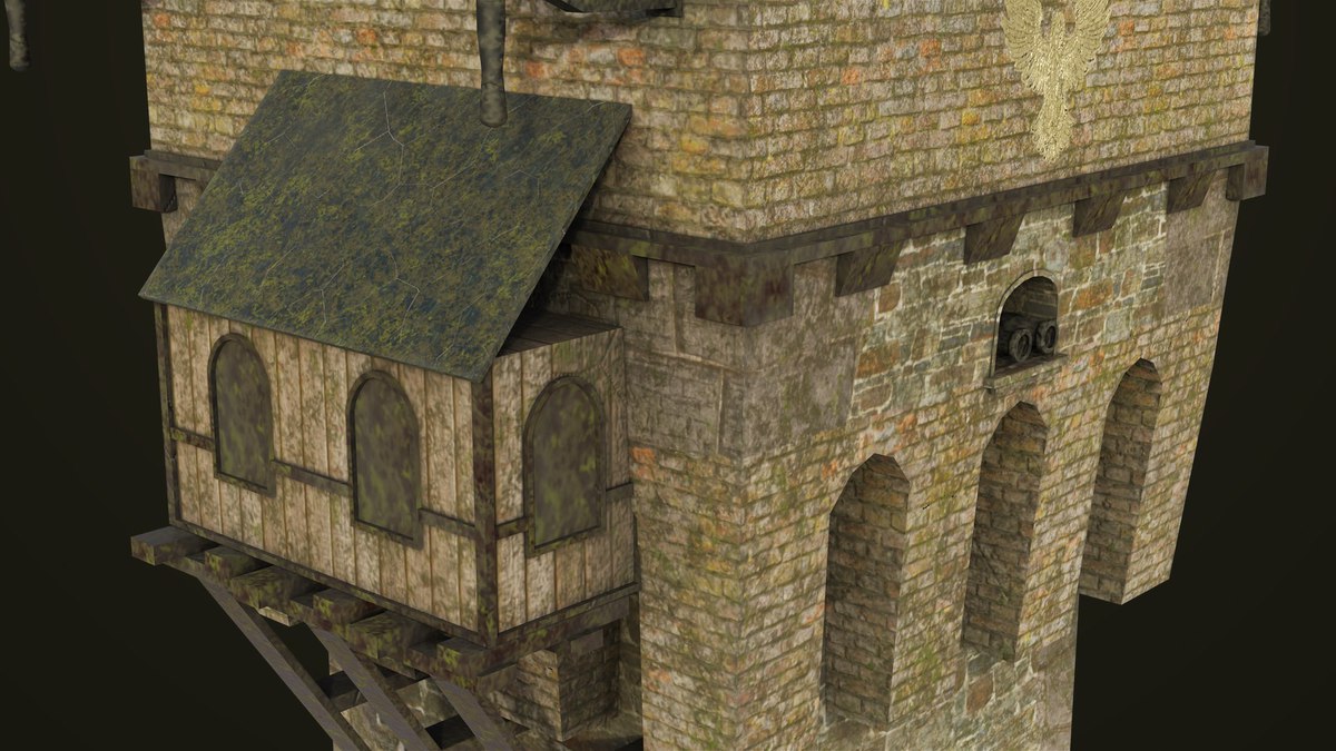 Old Castle Watch Tower 01 URP HDRP Textures