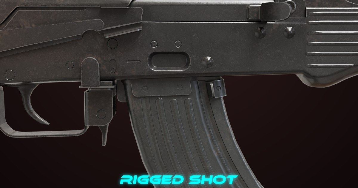 AKMS Light Machine Gun 10 Metal URP HDRP Textures