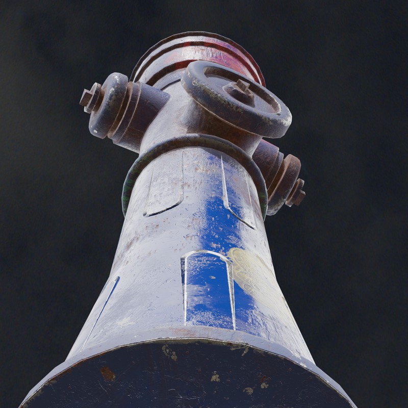 Rusty Fire Hydrant – Low Poly PBR with LODs (4 Variations)