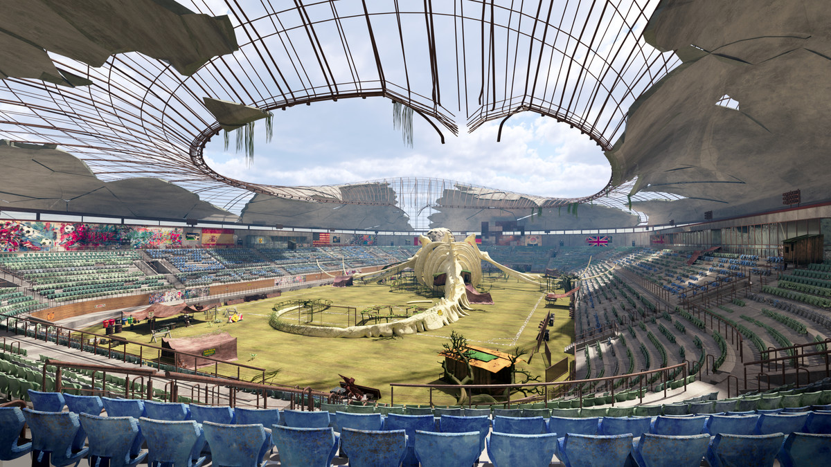 Abandoned Post-Apocalyptic Football Stadium - Modular Environment 3d Level