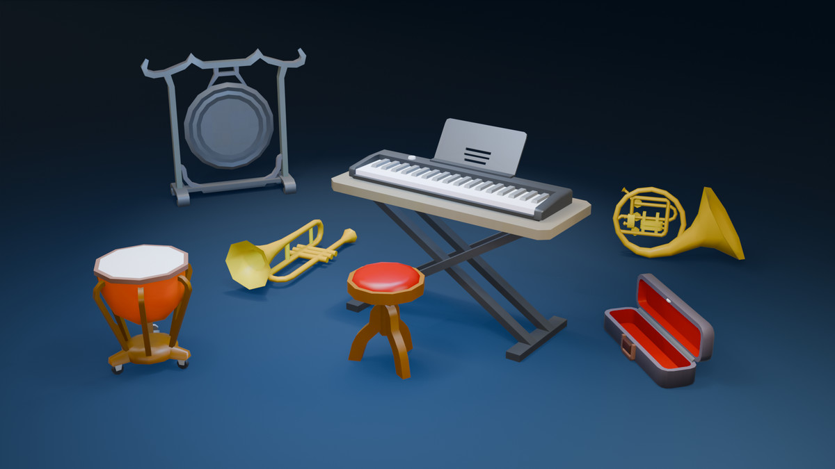 Musical Instruments Pack – Low-Poly 3D Models