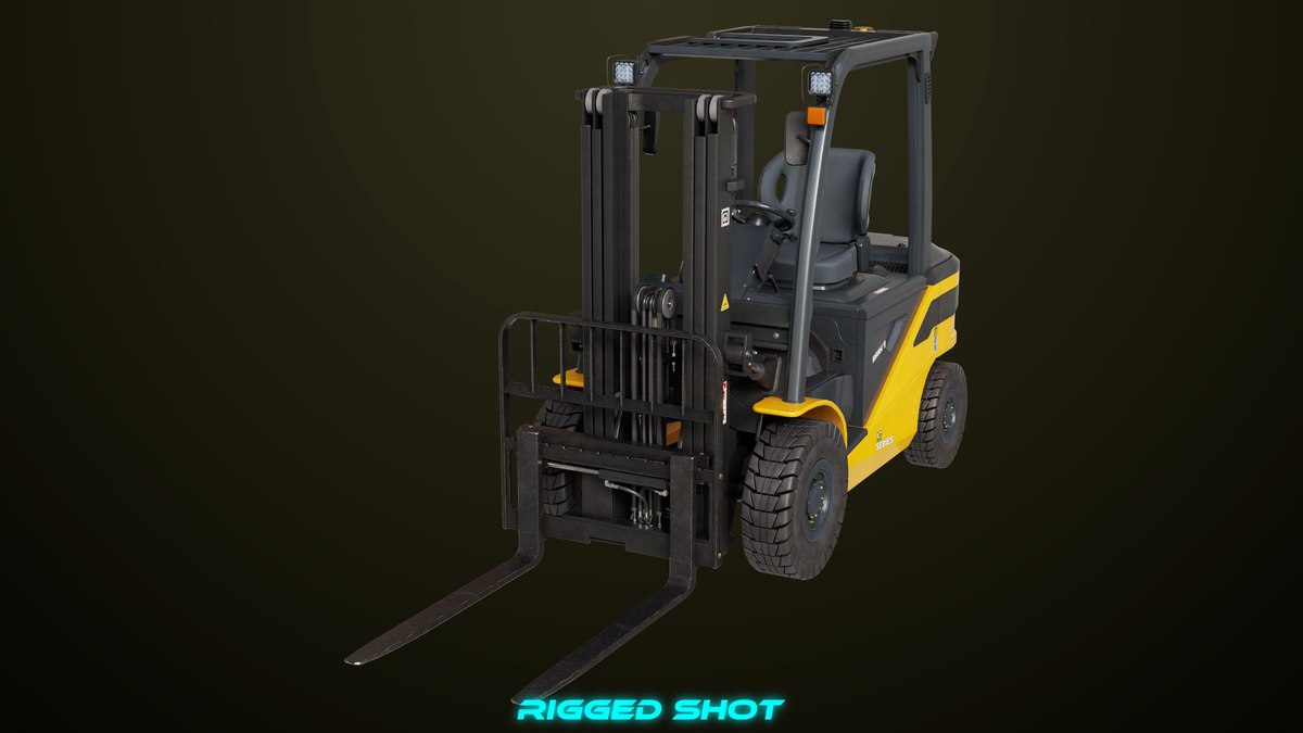 Forklift Trucks and Pallet Yellow Collection URP HDRP Textures