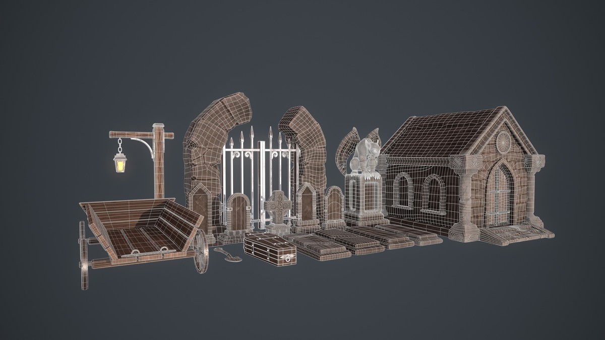 Spooky Graveyard Props